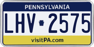 PA license plate LHV2575