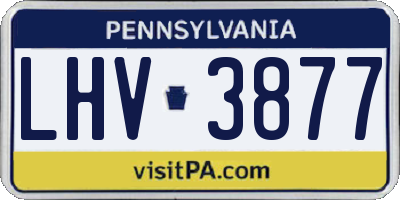 PA license plate LHV3877