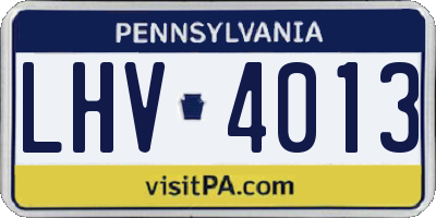 PA license plate LHV4013