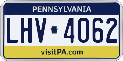PA license plate LHV4062