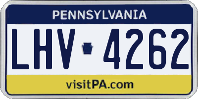 PA license plate LHV4262