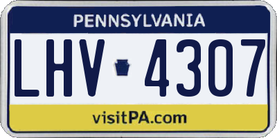 PA license plate LHV4307