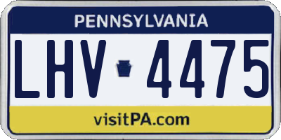 PA license plate LHV4475