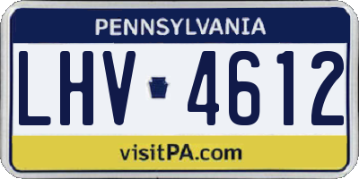 PA license plate LHV4612