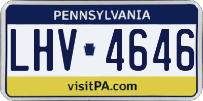 PA license plate LHV4646
