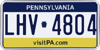 PA license plate LHV4804