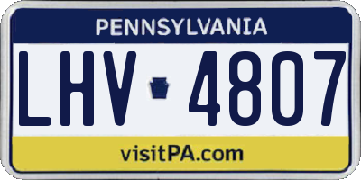 PA license plate LHV4807