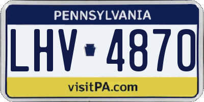 PA license plate LHV4870