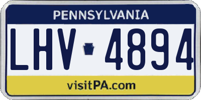 PA license plate LHV4894