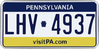 PA license plate LHV4937