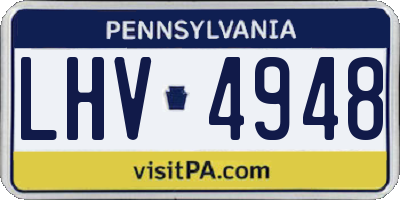 PA license plate LHV4948