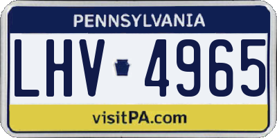 PA license plate LHV4965