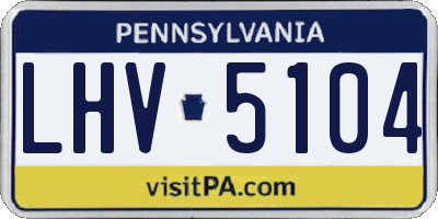 PA license plate LHV5104