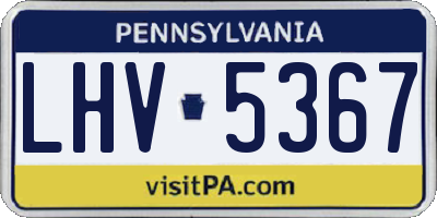 PA license plate LHV5367