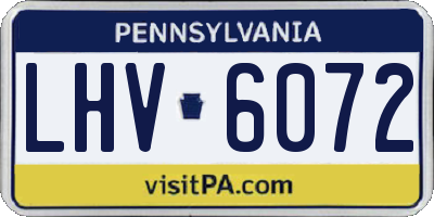 PA license plate LHV6072