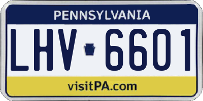 PA license plate LHV6601