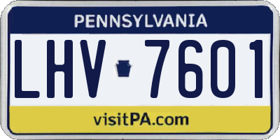 PA license plate LHV7601