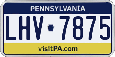 PA license plate LHV7875