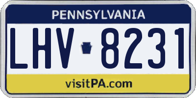 PA license plate LHV8231