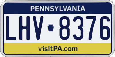 PA license plate LHV8376