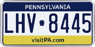 PA license plate LHV8445