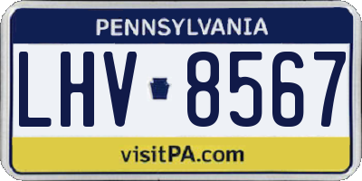 PA license plate LHV8567