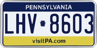 PA license plate LHV8603