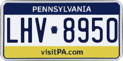 PA license plate LHV8950