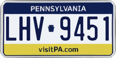 PA license plate LHV9451