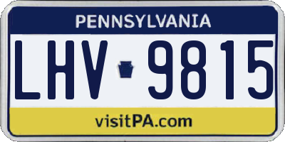 PA license plate LHV9815