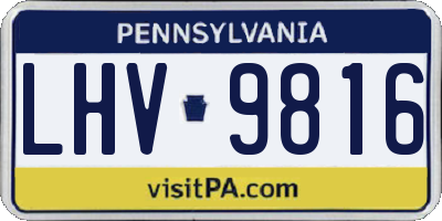 PA license plate LHV9816