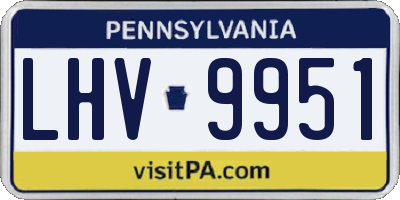 PA license plate LHV9951