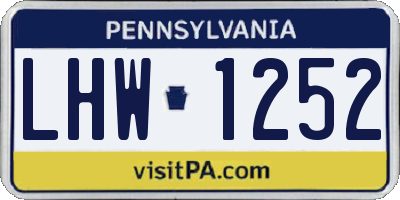 PA license plate LHW1252
