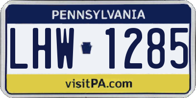 PA license plate LHW1285