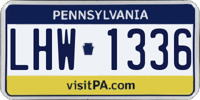 PA license plate LHW1336