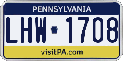 PA license plate LHW1708