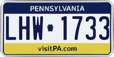 PA license plate LHW1733