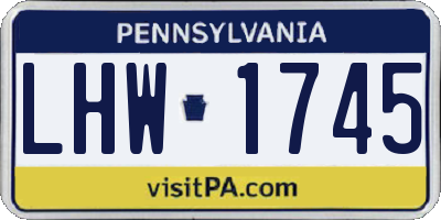 PA license plate LHW1745