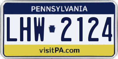 PA license plate LHW2124