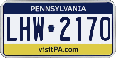 PA license plate LHW2170