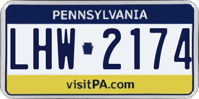 PA license plate LHW2174