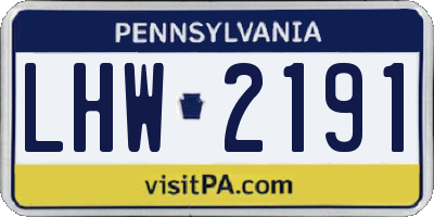 PA license plate LHW2191
