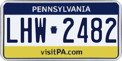 PA license plate LHW2482