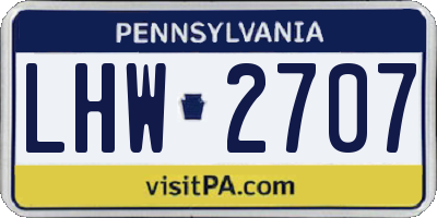 PA license plate LHW2707