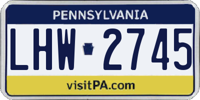 PA license plate LHW2745