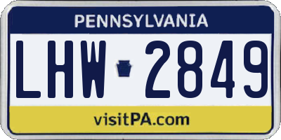 PA license plate LHW2849