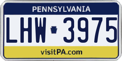 PA license plate LHW3975