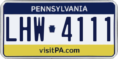 PA license plate LHW4111