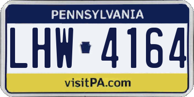 PA license plate LHW4164