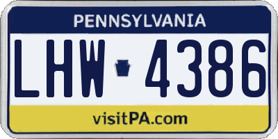 PA license plate LHW4386
